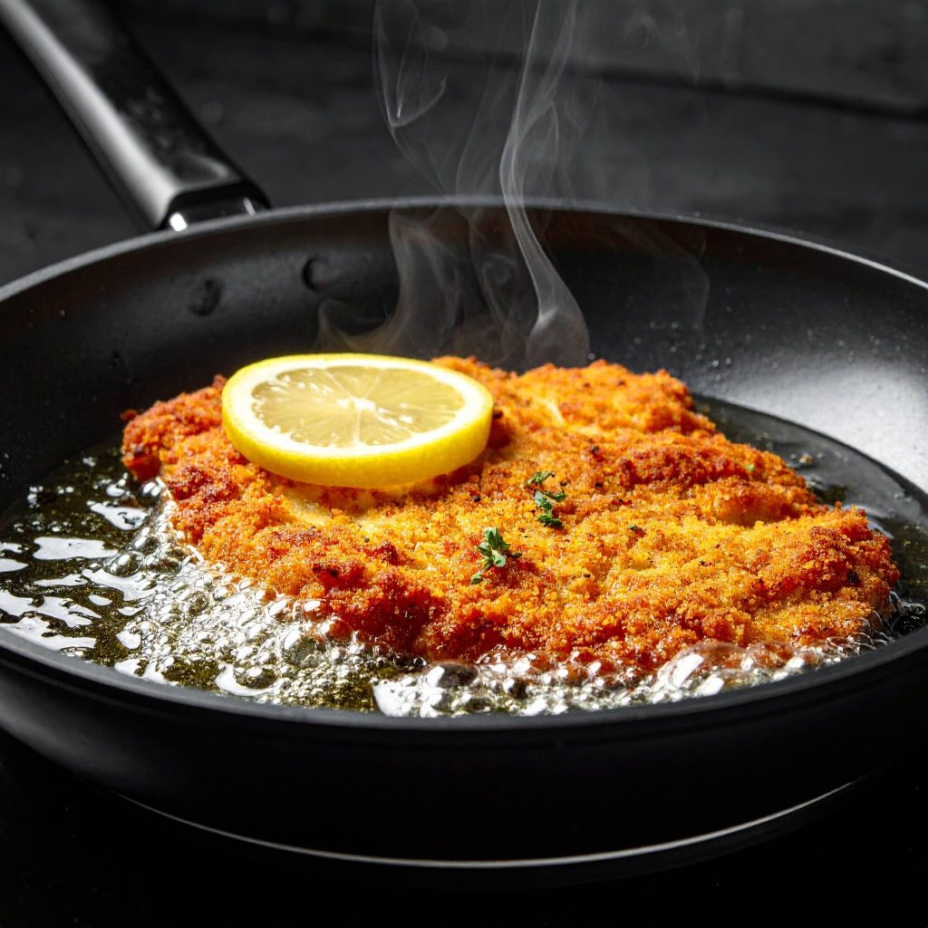 Perfecte schnitzel bakken in pan met goudbruine korst van Keurslager De Meulder Brasschaat