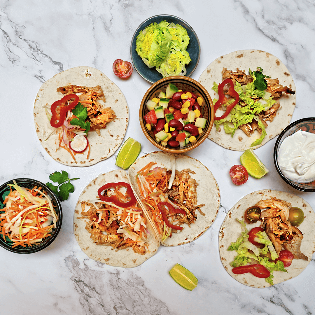 Wraps met pulled rabbit carnitas, kleurrijke rauwkost en bonensalsa – Keurslager De Meulder Brasschaat